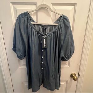 NWT, ModCloth Modal Button Down, sz 1X